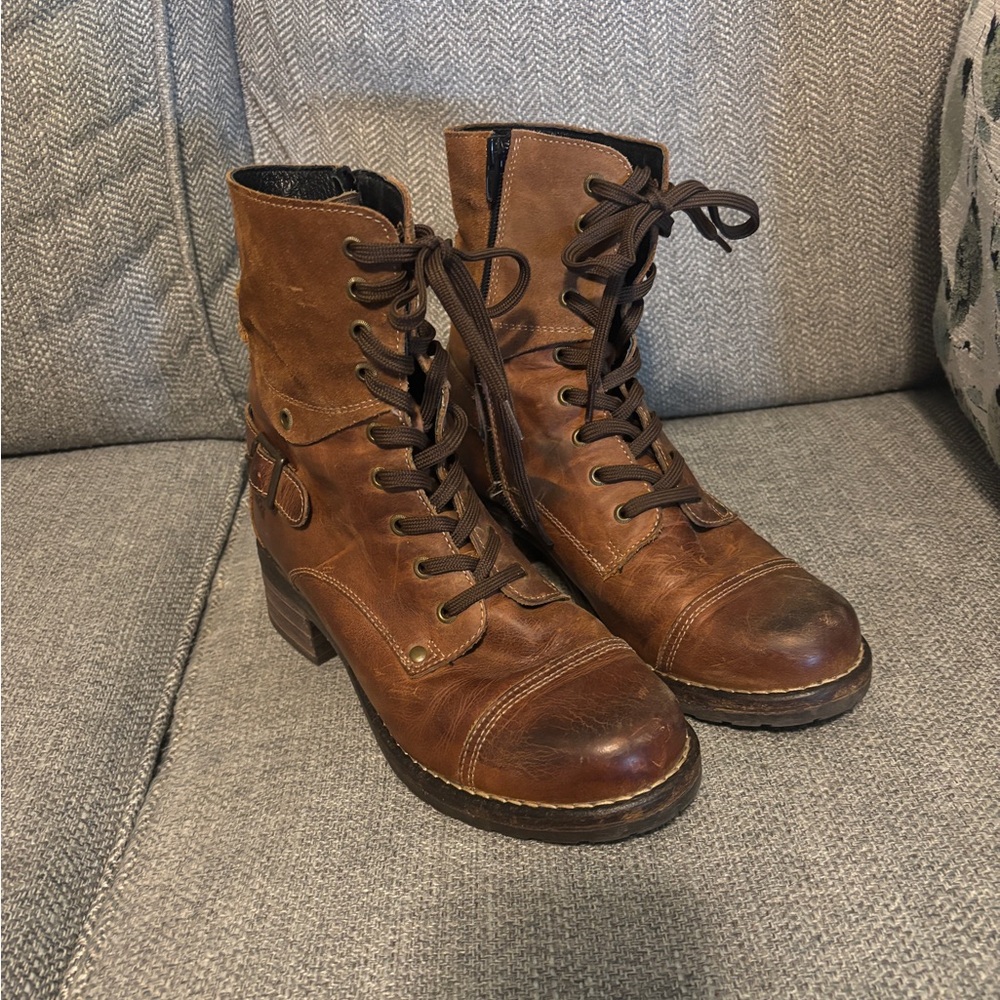 Taos Crave Brown Leather Boots Sz 8.5
